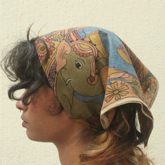 Elephants Night - Limited Edition Hand Painted Cotton Bandana