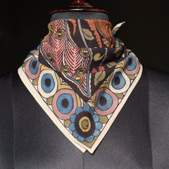 Midnight Peacock - Limited Edition Hand-Painted Cotton Bandana