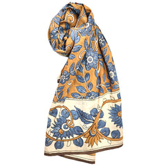 Autumn Sky Blooms – Limited Edition Hand Painted Cotton Scarf (HP0001)