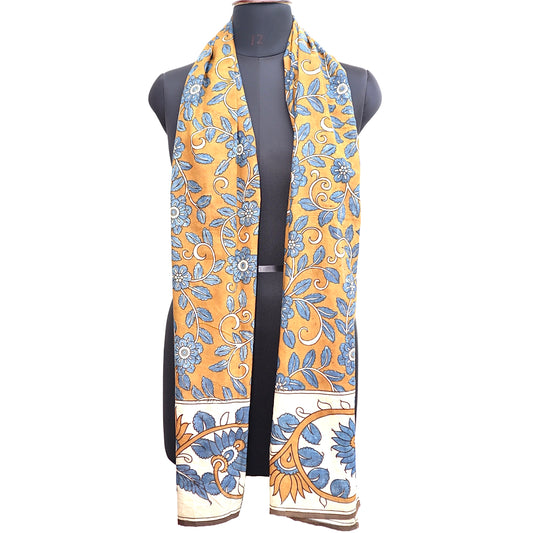 Autumn Sky Blooms – Limited Edition Hand Painted Cotton Scarf (HP0001)