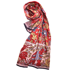 Floral Parade – Limited Edition Hand Painted Cotton Scarf(HS0007)