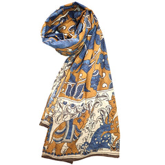 Elephant Serenade – Limited Edition Hand Painted Cotton Scarf(HS0008)