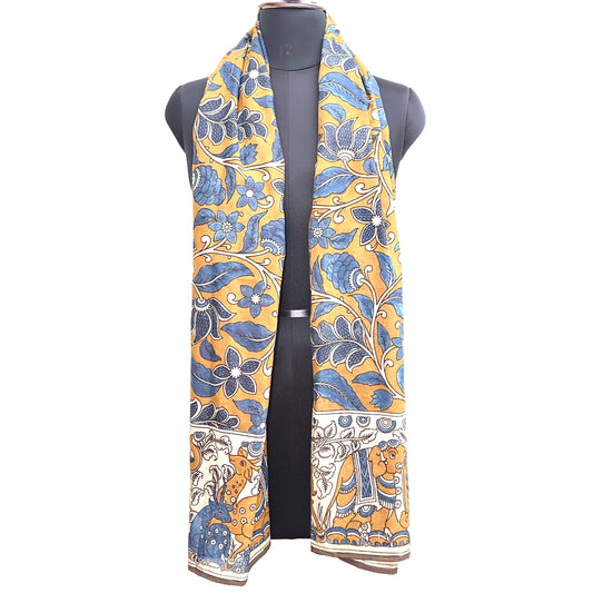 Elephant Serenade – Limited Edition Hand Painted Cotton Scarf(HS0008)