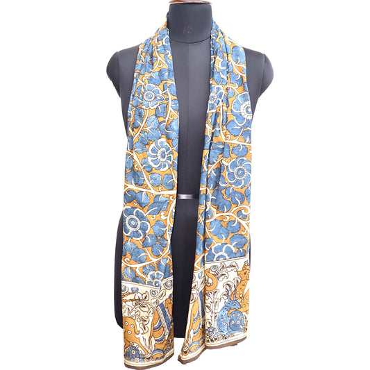 Blue Oasis – Limited Edition Hand Painted Cotton Scarf (HS0009)