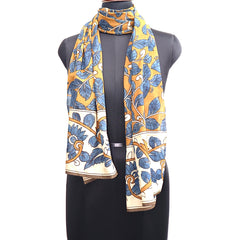 Indigo Meadow – Limited Edition Hand Painted Cotton Scarf(HS0016)