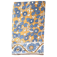 Azure Bloom Harmony – Limited Edition Hand Painted Cotton Scarf(HS0019)