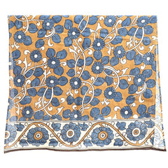 Azure Bloom Harmony – Limited Edition Hand Painted Cotton Scarf(HS0019)