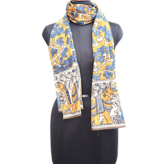 Royal Woodland Reverie – Limited Edition Hand Painted Cotton Scarf(HS0023)