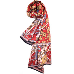 Forest Serenade - Limited Edition Hand Painted Cotton Scarf(HS0024)