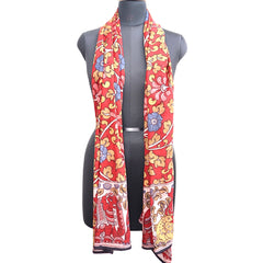 Forest Serenade - Limited Edition Hand Painted Cotton Scarf(HS0024)