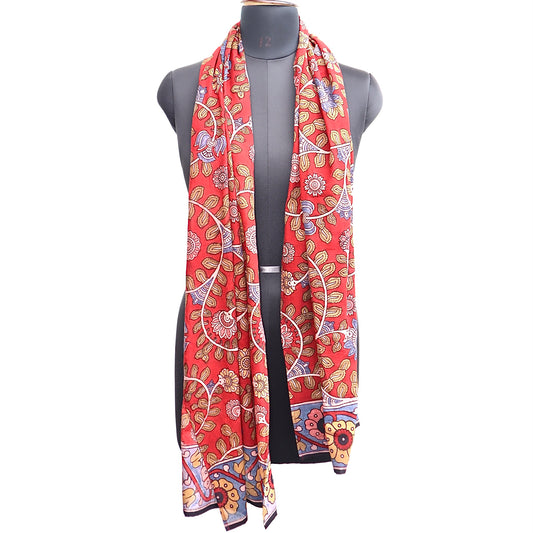 Ruby Garden - Limited Edition Hand Painted Cotton Scarf(HS0027)