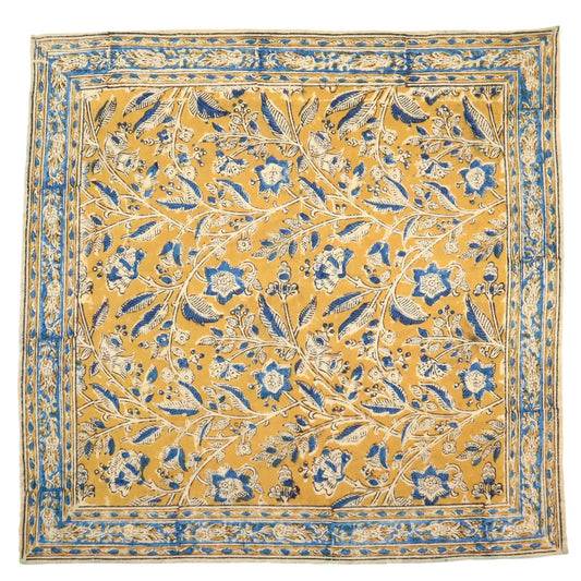 Sapphire Bloom - Kalamkari Cotton Bandana (KK1460)