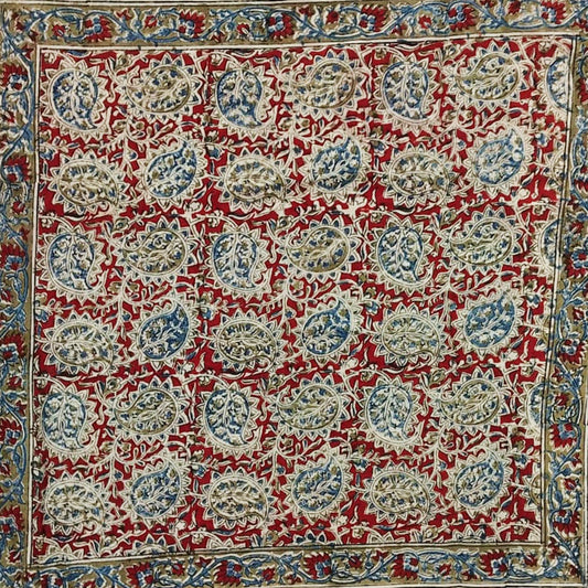 KK1479 Kalamkari Cotton Bandana - Red Paisley (KK1479)