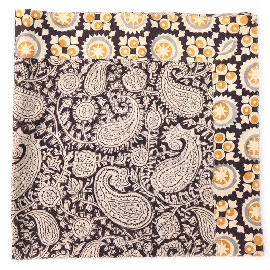 Ebony Paisley Drift - Appliqué Border Bandana (KK1506-22)