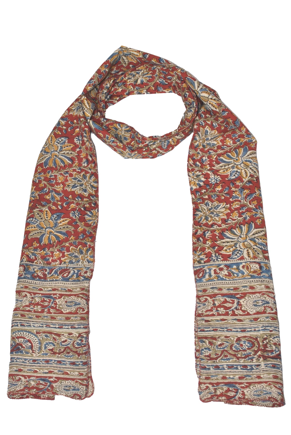 SOP0010 - Kalamkari Oblong Scarf with border print