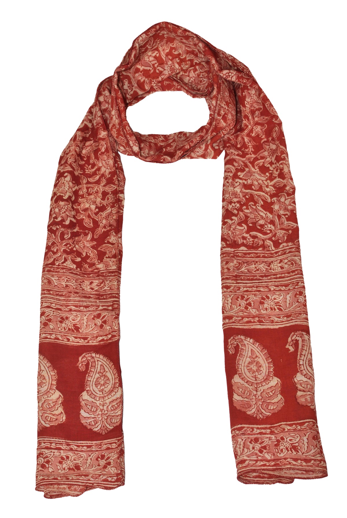 SOP0011 - Kalamkari Oblong Scarf with border print