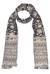 SOP0014- Kalamkari Oblong Scarf with border print