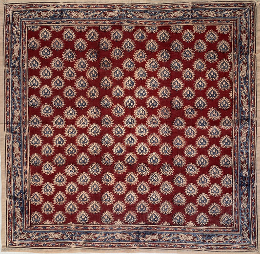 KK1406 Kalamkari Cotton Bandana - Diya Red (KK1406)