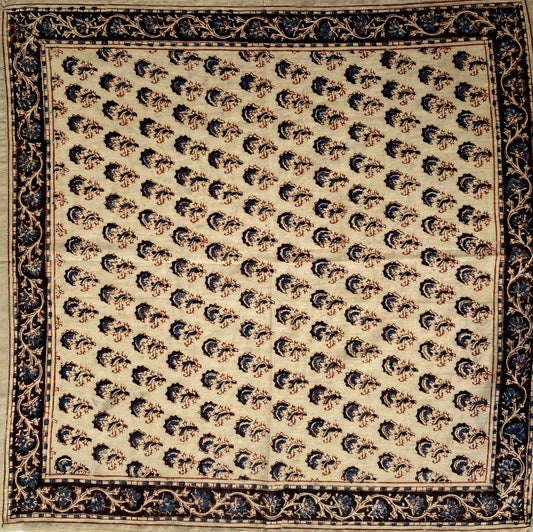 KK1420 Kalamkari Cotton Bandana - Blue Tulip (KK1420)