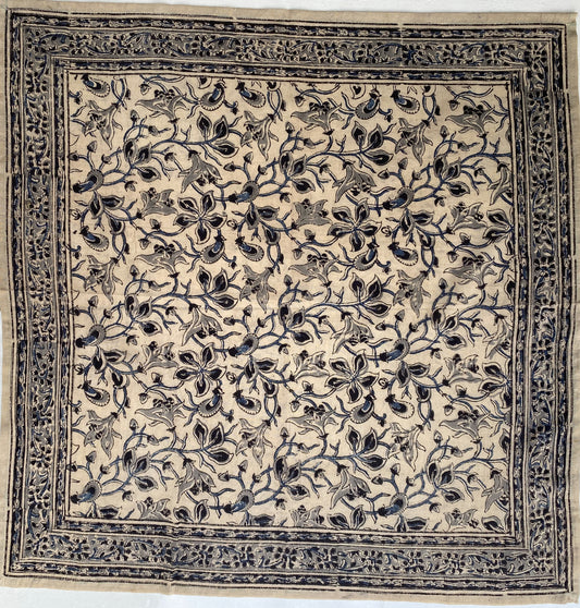 KK1419 Kalamkari Cotton Bandana - Blue Berry (KK1419)