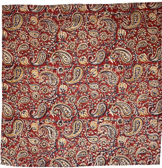 KK1403 Kalamkari Cotton Bandana - Red Paisley (KK1403)